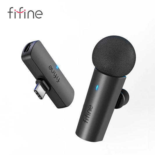 FIFINE Wireless Lavalier Recording Microphone