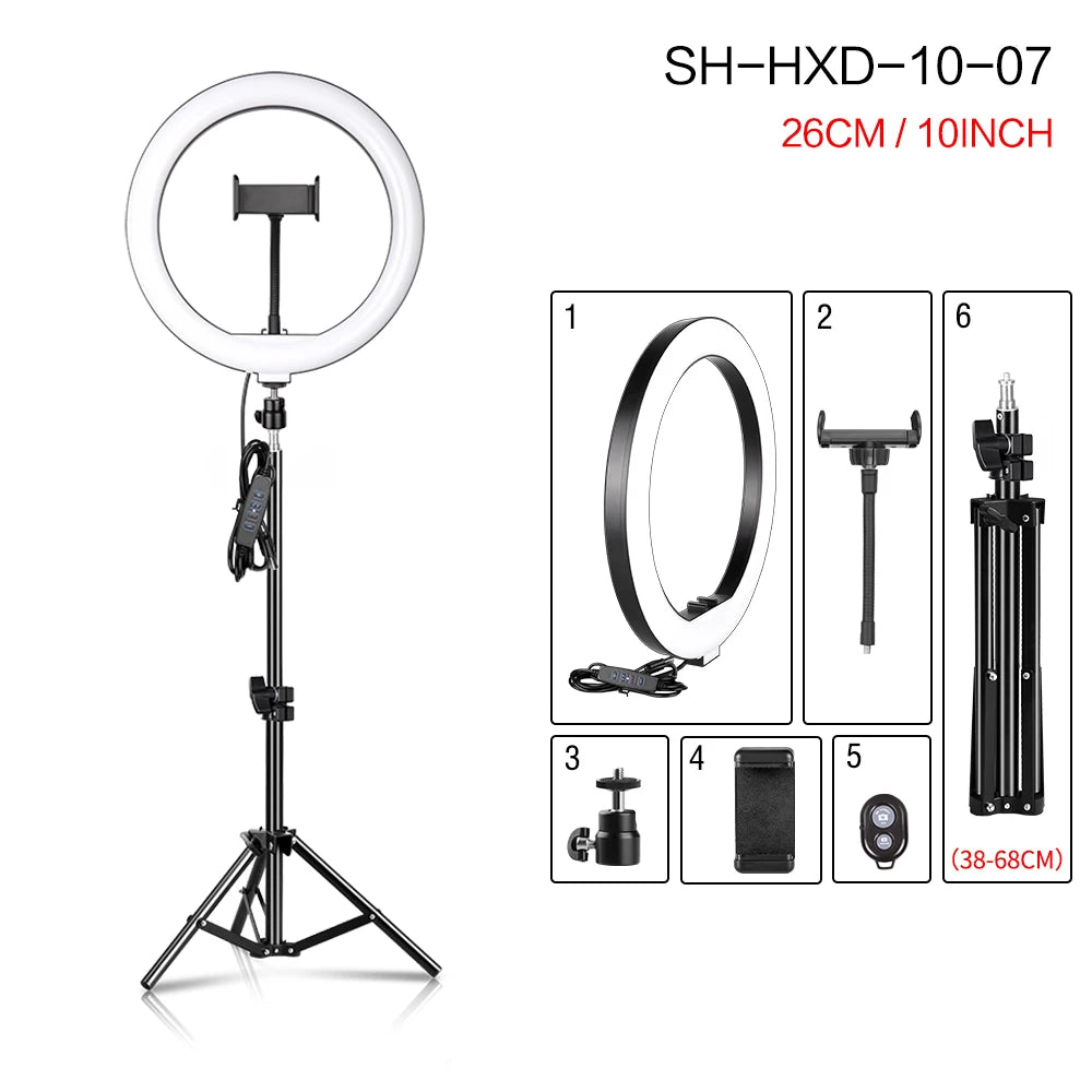 10inch/26cm Ring Light Video Selfie Desktop LED Lamp