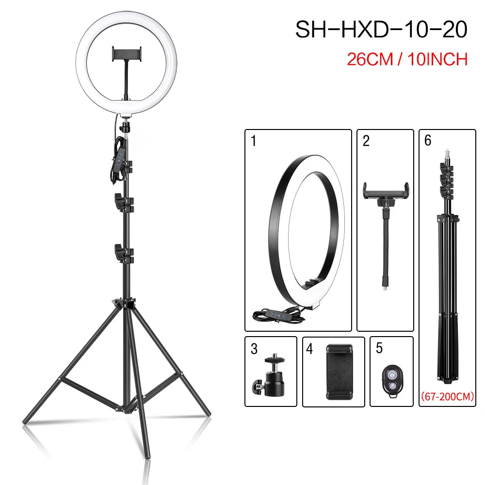 10inch/26cm Ring Light Video Selfie Desktop LED Lamp