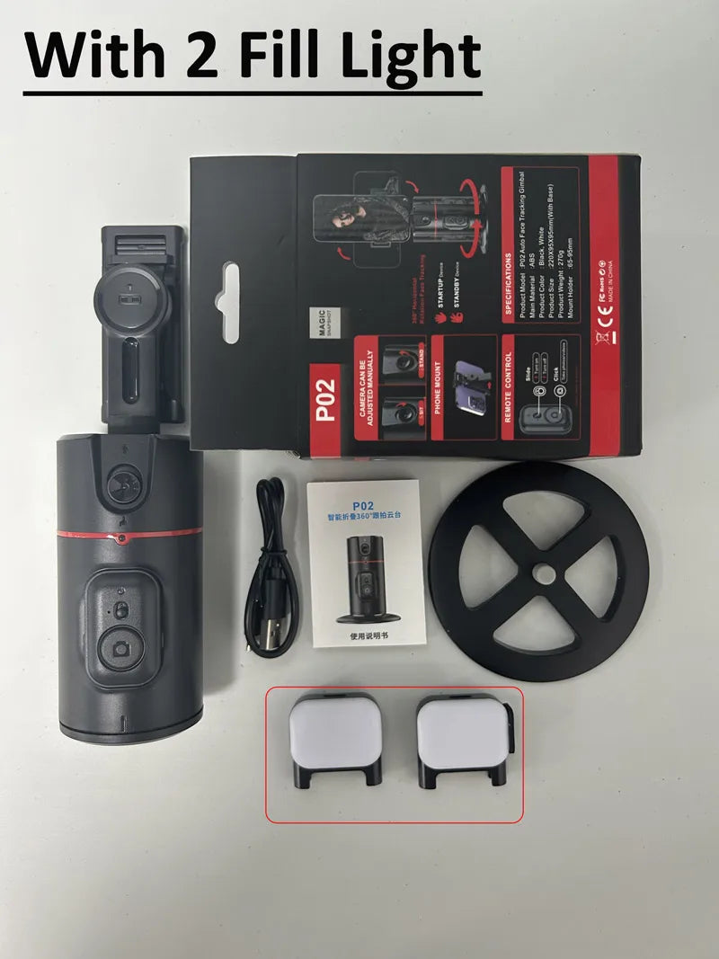 2024 New 360 Rotation Follow-up Gimbal Stabilizer Monopod Desktop Tracking